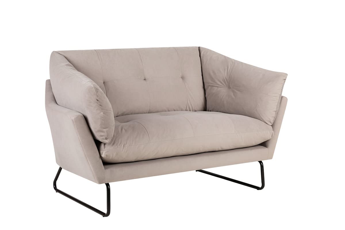Lilola Home Karla Gray Velvet Contemporary Loveseat